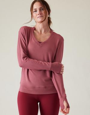 Athleta Sunrise V&#45Neck Sweatshirt pink