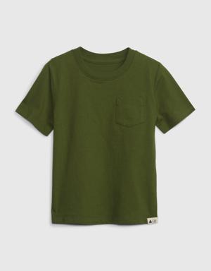 Toddler 100% Organic Cotton Mix and Match Pocket T-Shirt green
