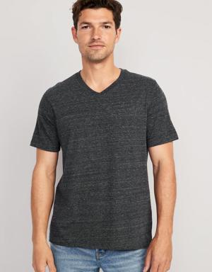 Soft-Washed V-Neck Slub-Knit T-Shirt for Men gray