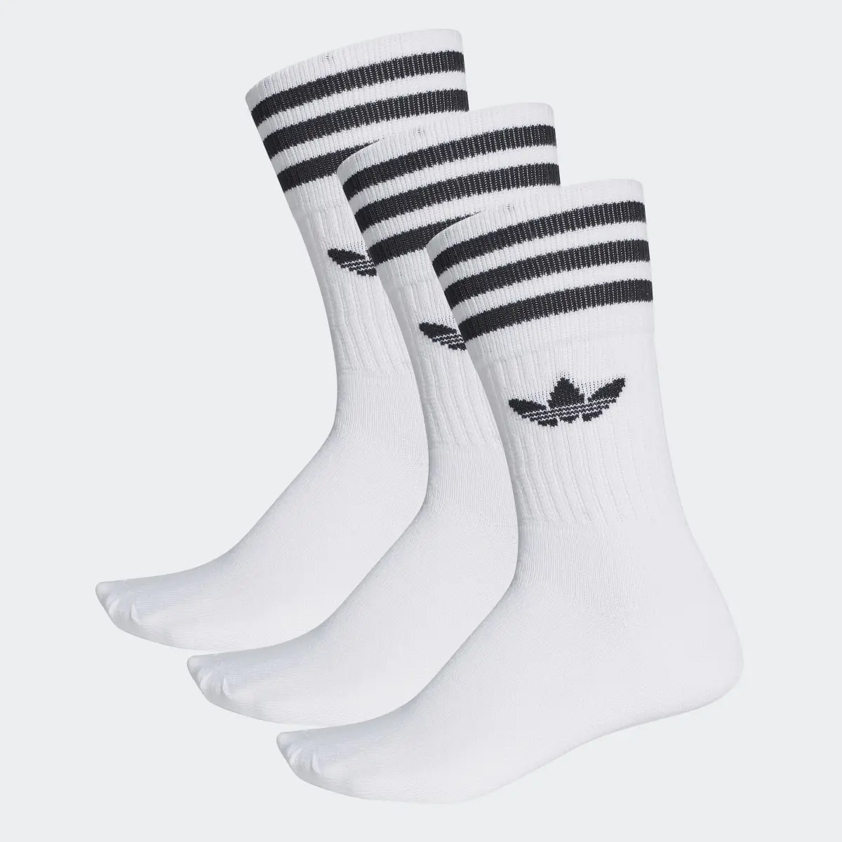 Adidas Solid Crew Socks 3 Pairs. 2