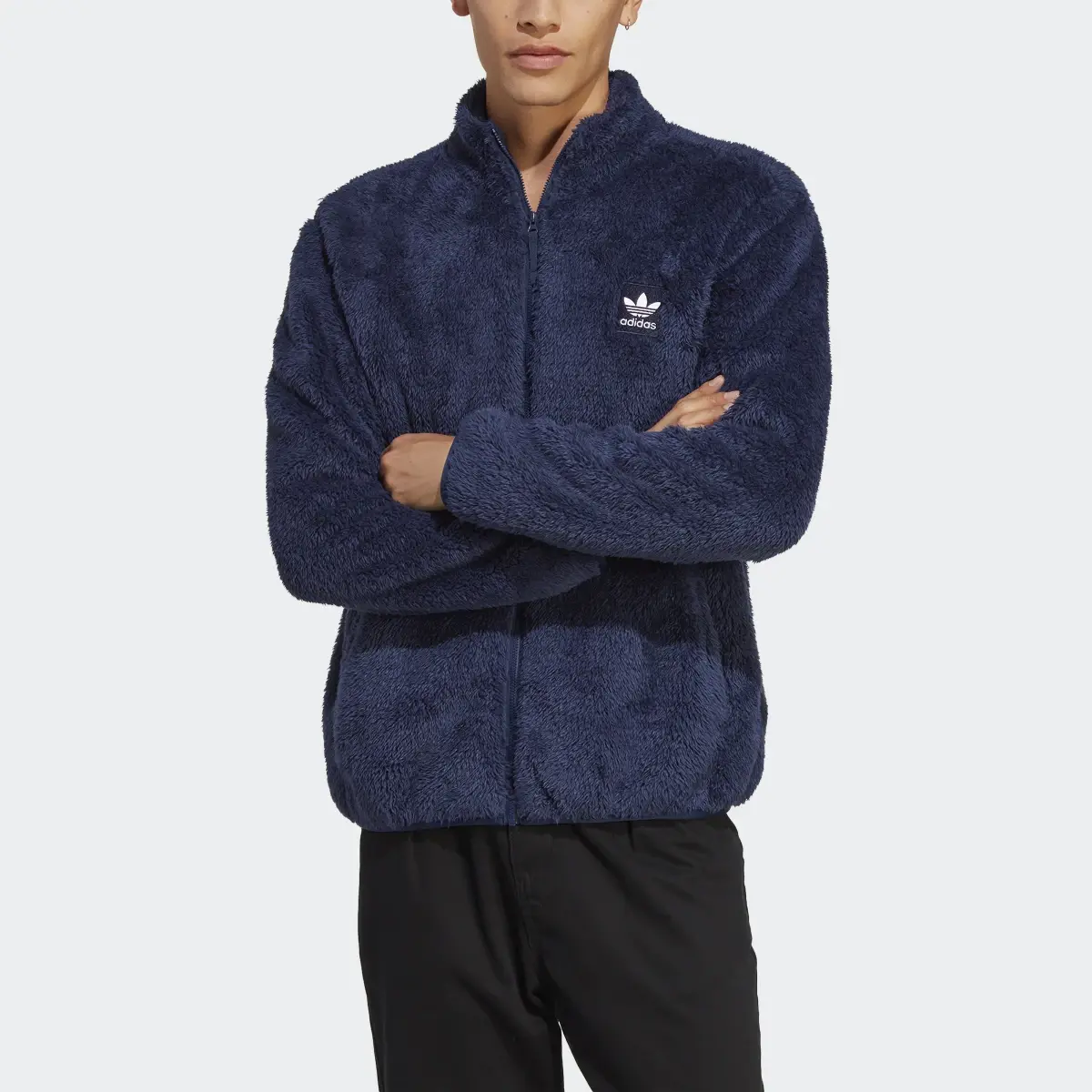 Adidas Essentials+ Fluffy Fleece Track Jacket. 1