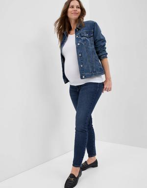 Maternity Inset Panel Skinny Jeans blue