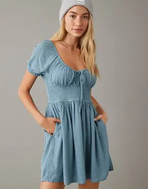 Smocked Corset Mini Dress