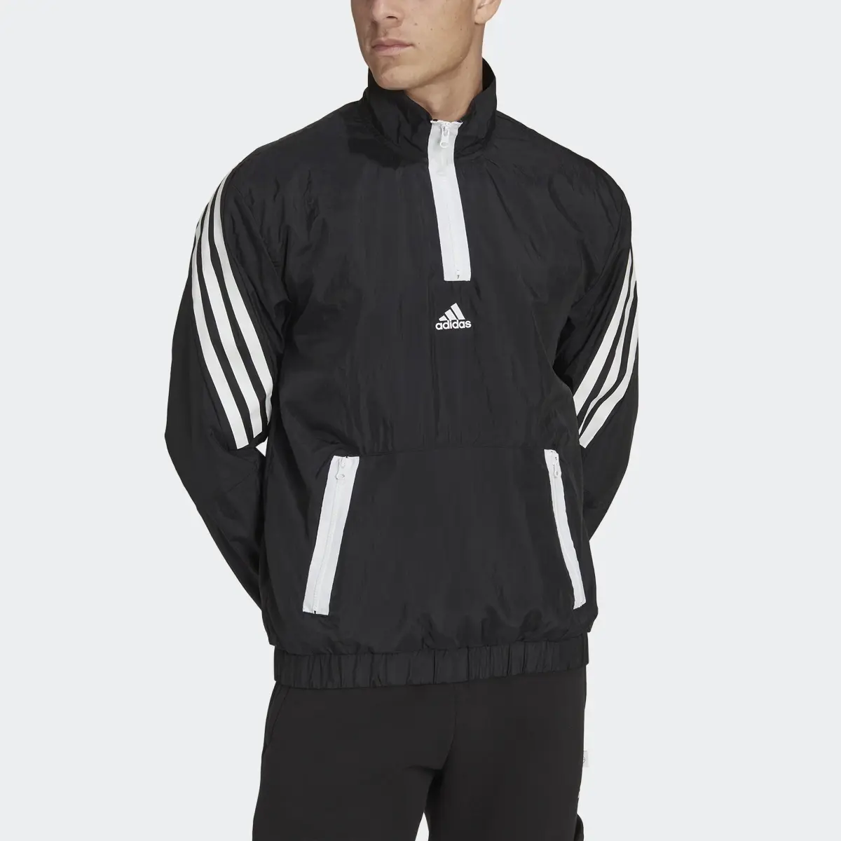 Adidas Future Icons 3-Stripes Woven 1/4 Zip Sweatshirt. 1