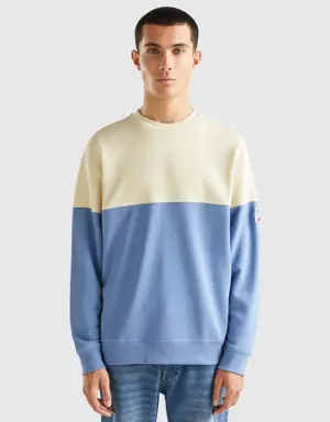 color block crew neck sweatshirt