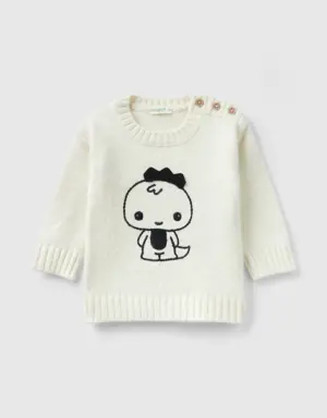 sweater with embroidery and applique