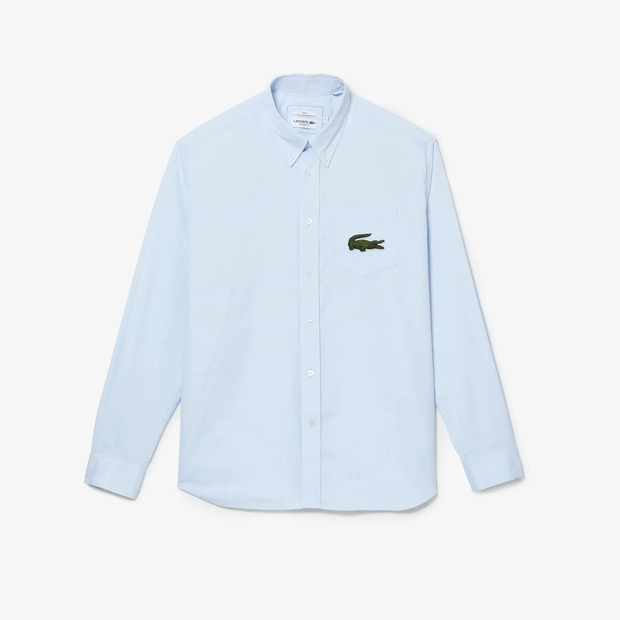 Lacoste Unisex Relaxed Fit Large Crocodile Cotton Shirt. 2