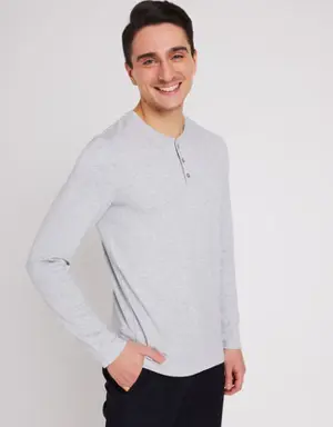 Upgraded Long Sleeve Henley Tee