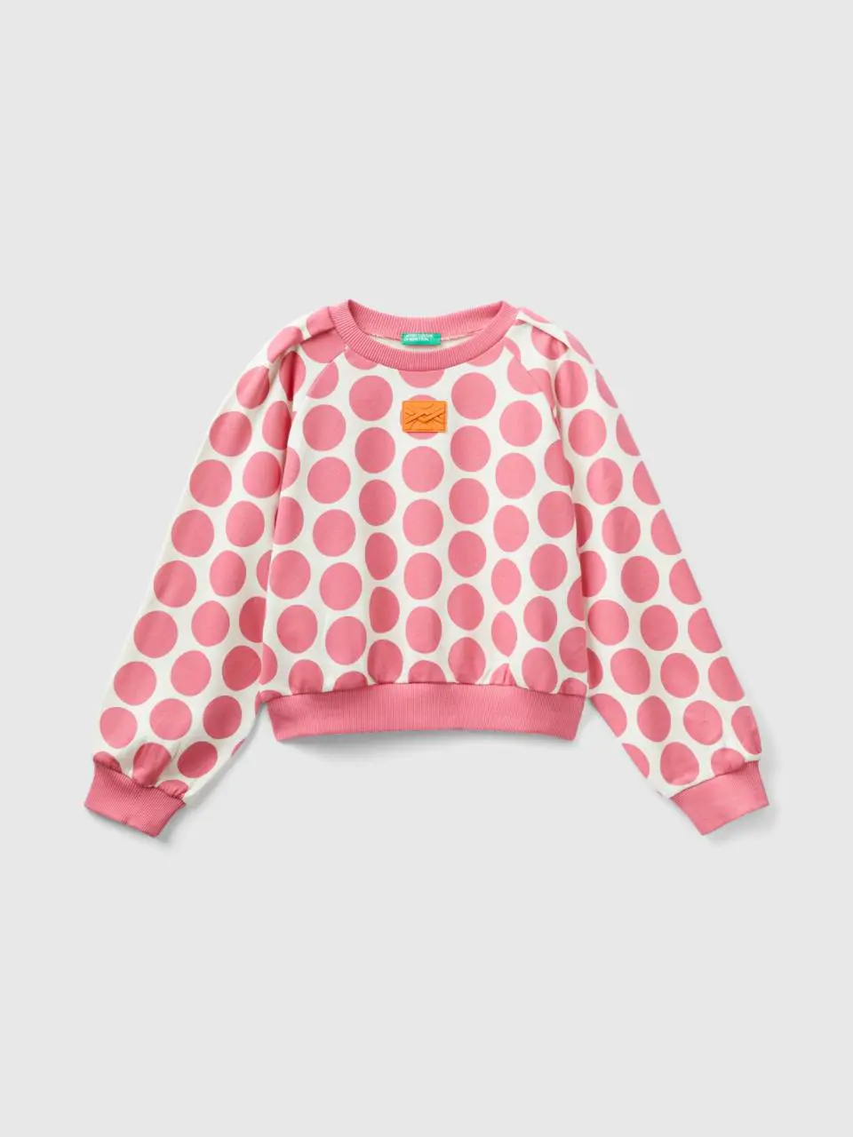 Benetton 100% cotton sweatshirt with polka dots. 1