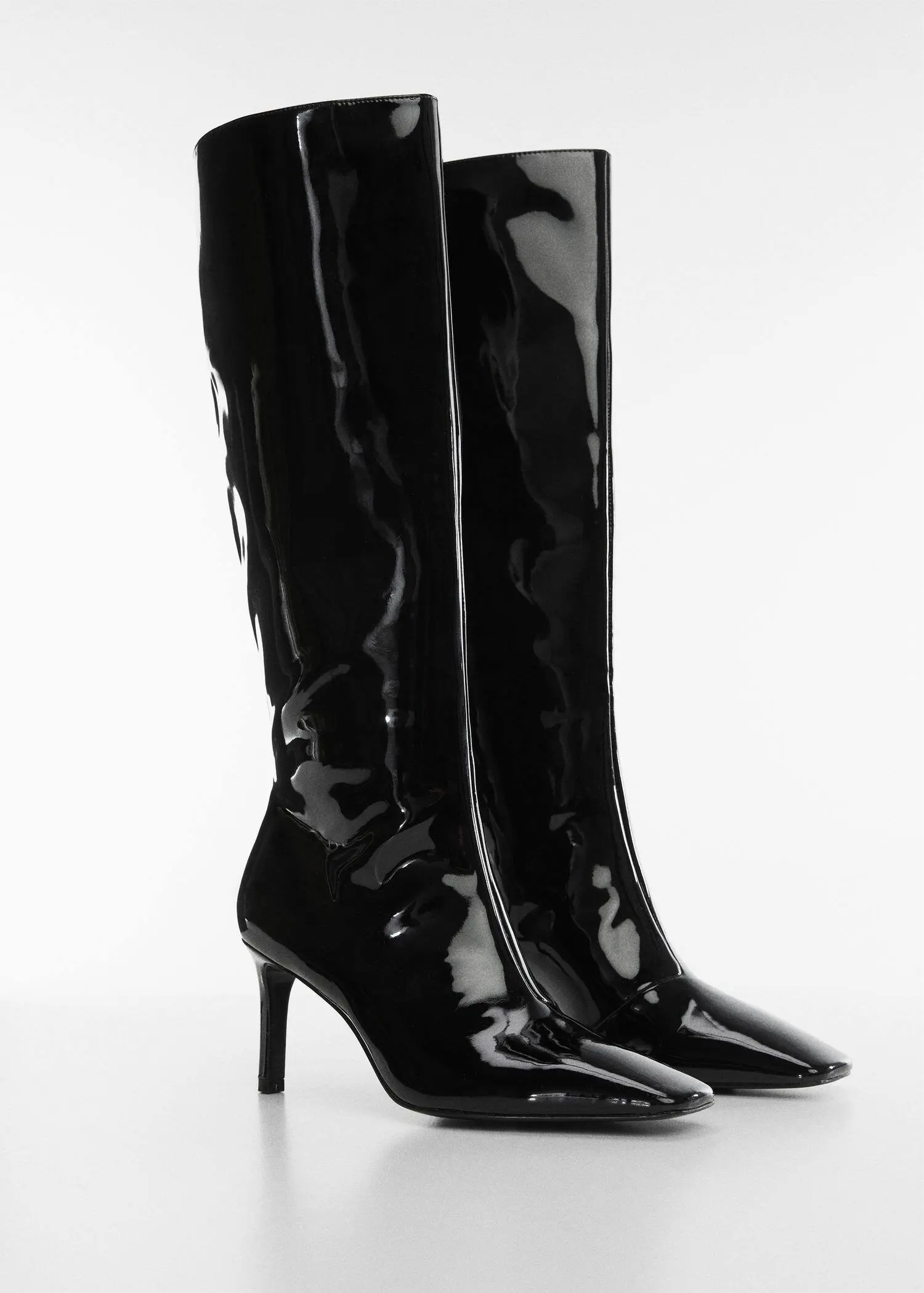 Mango Patent leather-effect heeled boots. 1