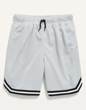 Mesh Basketball Shorts for Boys (At Knee) gray