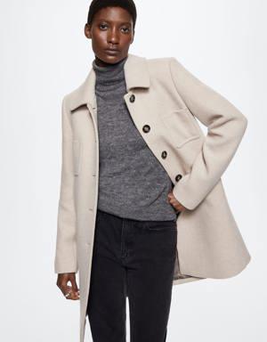 Buttoned wool coat
