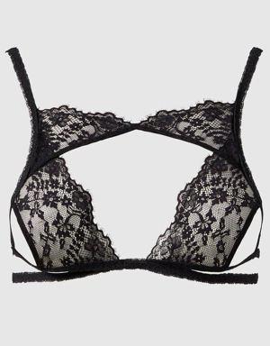 High Neck Unlined Lace Bra