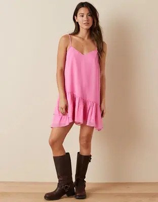 American Eagle Asymmetrical Ruffle Mini Dress. 1