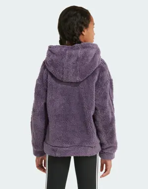Long Sleeve Cozy Furry Pullover Hoodie