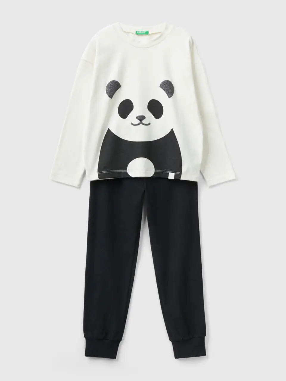 Benetton pyjamas with glittery panda print. 1