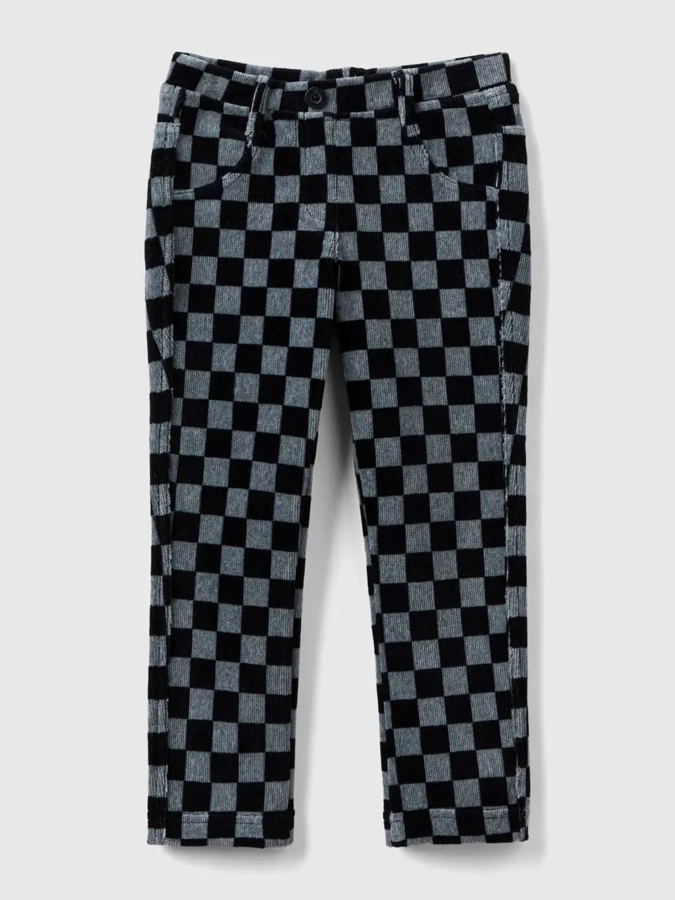 Benetton black jeggings with checkered print. 1