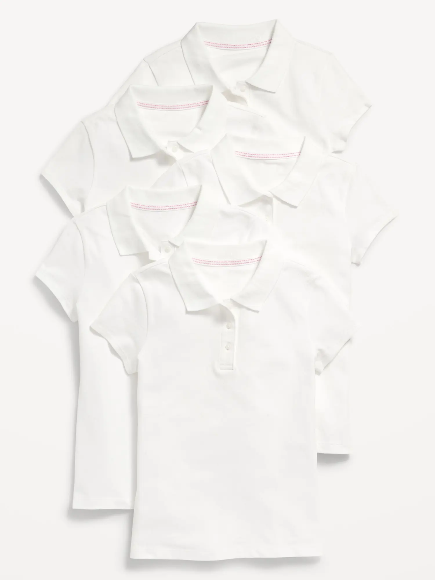 Old Navy Uniform Pique Polo Shirt 5-Pack for Girls white. 1