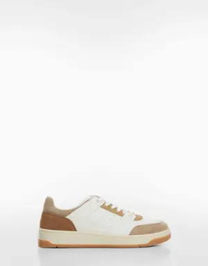 Mango Leather mixed sneakers