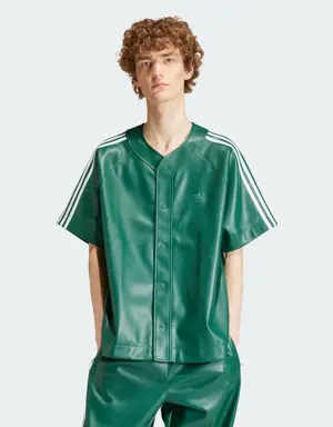 Faux Leather Adicolor 3-Stripes Baseball Shirt