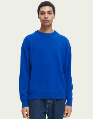 Wool-cashmere blended crewneck sweater