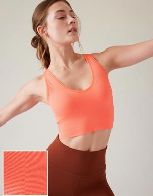 Athleta Aurora Seamless Crop Rib Tank orange