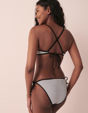 BLACK & WHITE STREAKS Bralette Bikini Top