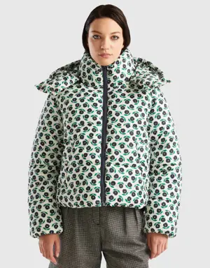 padded jacket with flower print