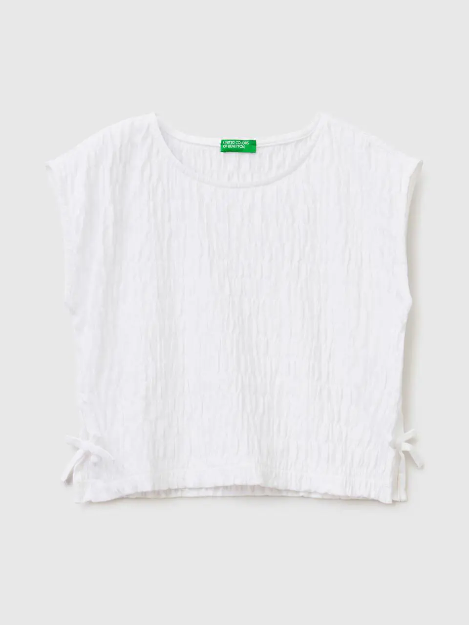 Benetton gathered shirt with bows. 1