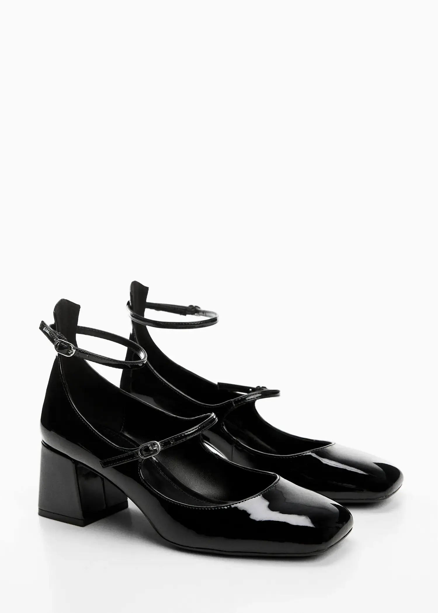 Mango Patent leather-effect shoes with buckle. 2