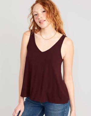 Luxe Sleeveless Swing Top red