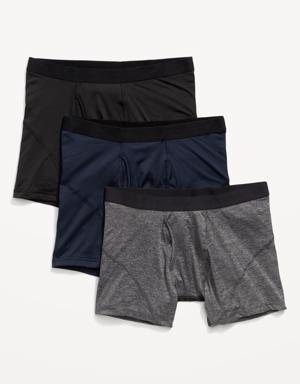 Go-Dry Cool Performance Boxer-Briefs Underwear 3-Pack for Men -- 5-inch inseam multi