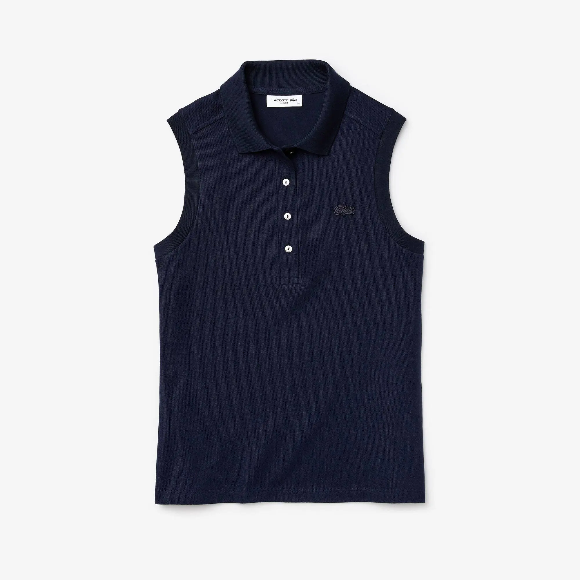 Lacoste Women's Lacoste Slim fit Sleeveless Cotton Piqué Polo Shirt. 2