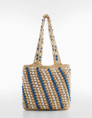 Natural fibre bag with beads