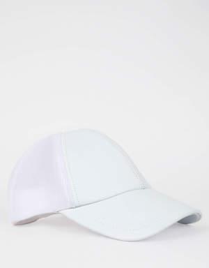 Kadın Elma Derisi Geri Dönüşümlü Beyaz Cap Şapka