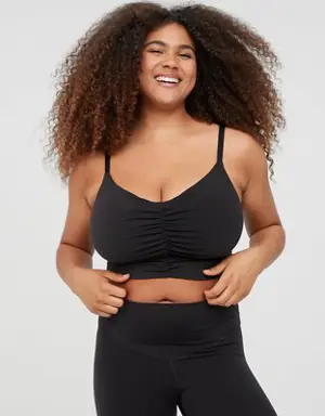 By Aerie Real Me Ruched Longline Sports Bra