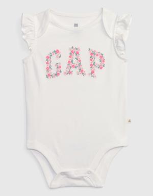 Baby 100% Organic Cotton Mix and Match Gap Logo Bodysuit white