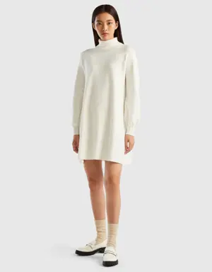 knit dress with high neck