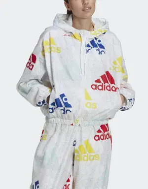 Adidas Essentials Multi-Colored Logo Loose Fit Windbreaker