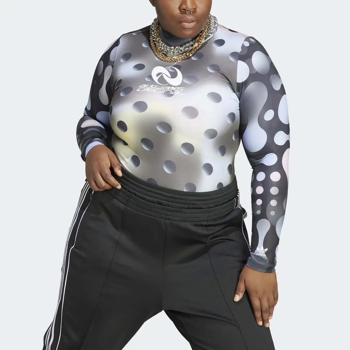 Adidas Allover Print Bodysuit (Plus Size). 1