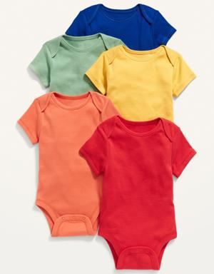 Unisex 5-Pack Short-Sleeve Bodysuit for Baby multi
