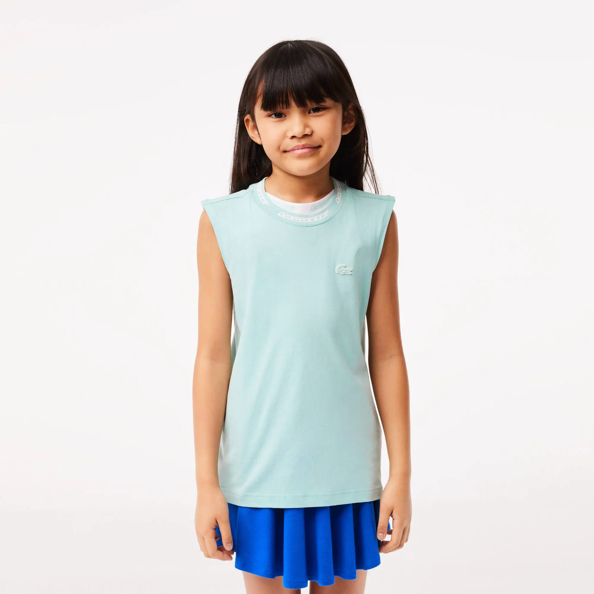 Lacoste Girls’ Lacoste Cotton Jersey Sleeveless T-shirt. 1
