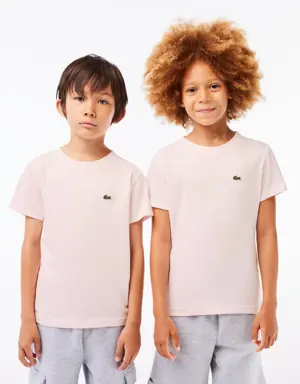 T-shirt in jersey di cotone in tinta unita