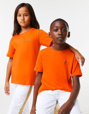 Kids' Crew Neck Cotton Jersey T-Shirt