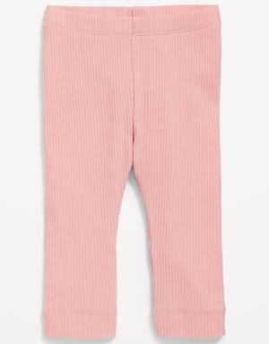 Unisex Rib-Knit Leggings for Baby pink