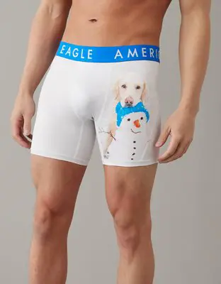 American Eagle O Snowman Dog 6" Flex Boxer Brief. 1