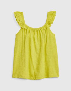 Gap Kids Eyelet Tank Top yellow