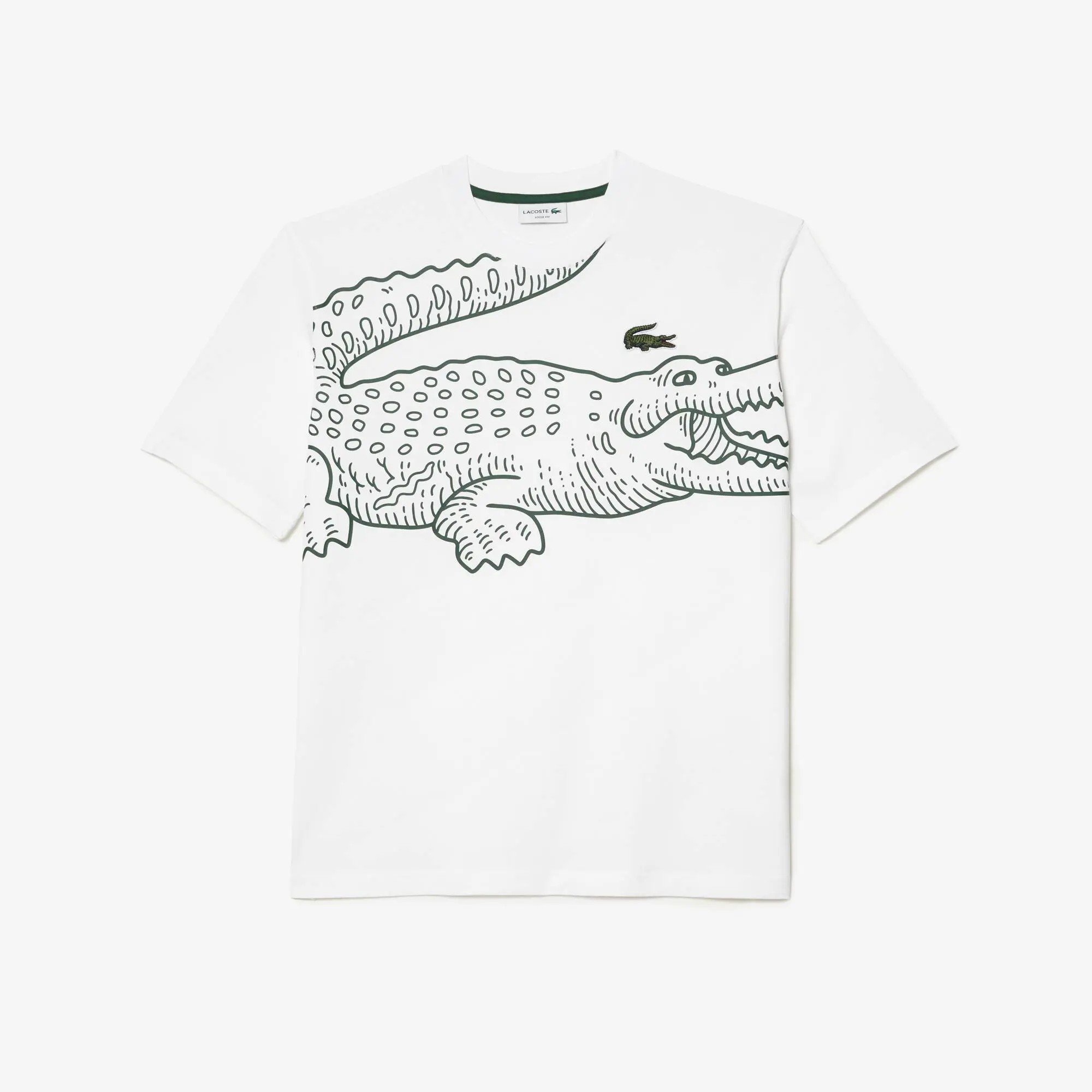 Lacoste Camiseta de hombre Lacoste loose fit con cuello redondo y estampado de cocodrilo. 2