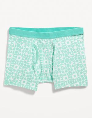 Soft-Washed Built-In Flex Printed Boxer-Briefs Underwear for Men -- 4.5-inch inseam green