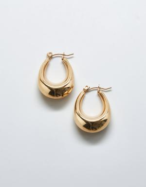 Gold Oval Hoop Earrings gold